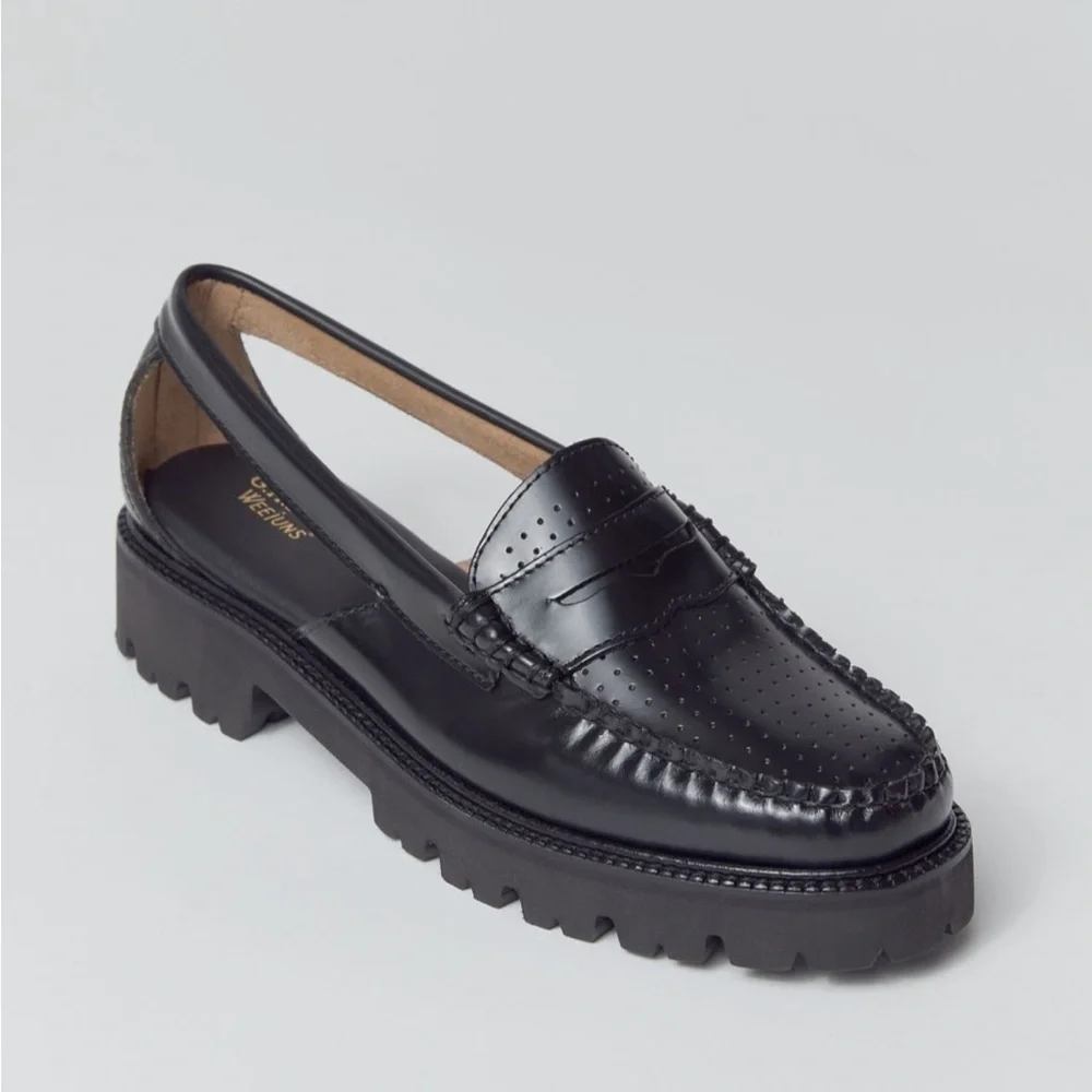 G.H. Bass Whitney Weenjuns Super Lug Loafer Cut Out size 8 NIB